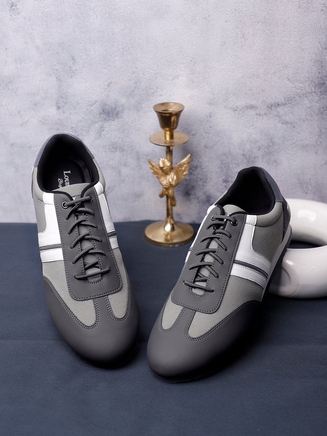 Dutch Grey Fashion Color Blocked Lace-Up Sneaker