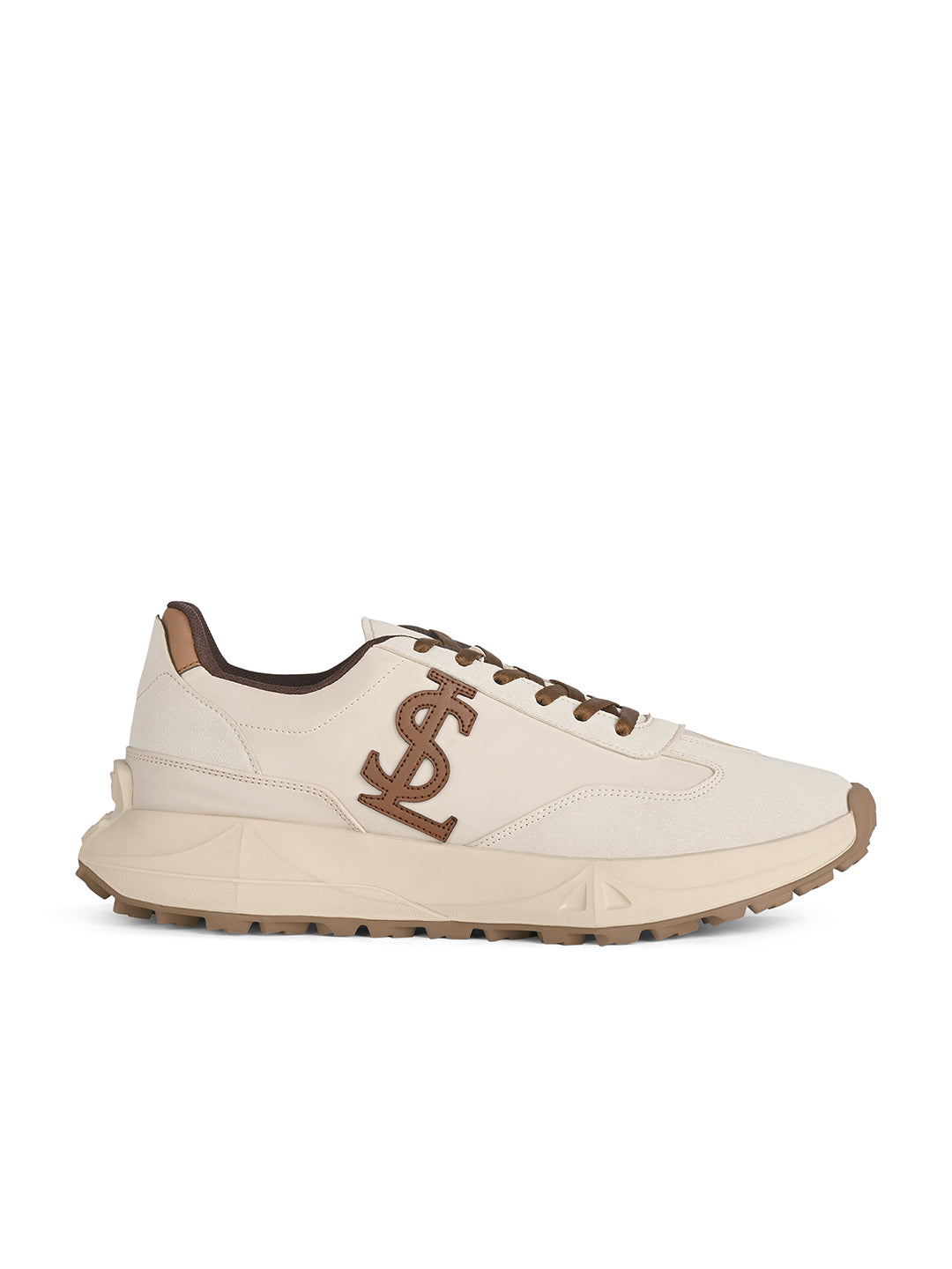 Beige Casual Lightweight Lace-Up Sneakers