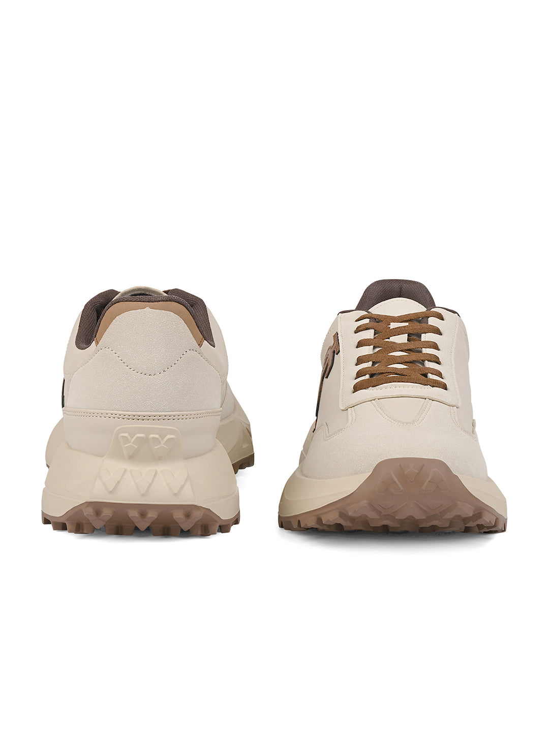 Beige Casual Lightweight Lace-Up Sneakers