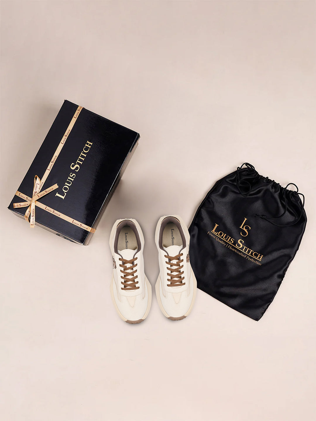 Beige Casual Lightweight Lace-Up Sneakers