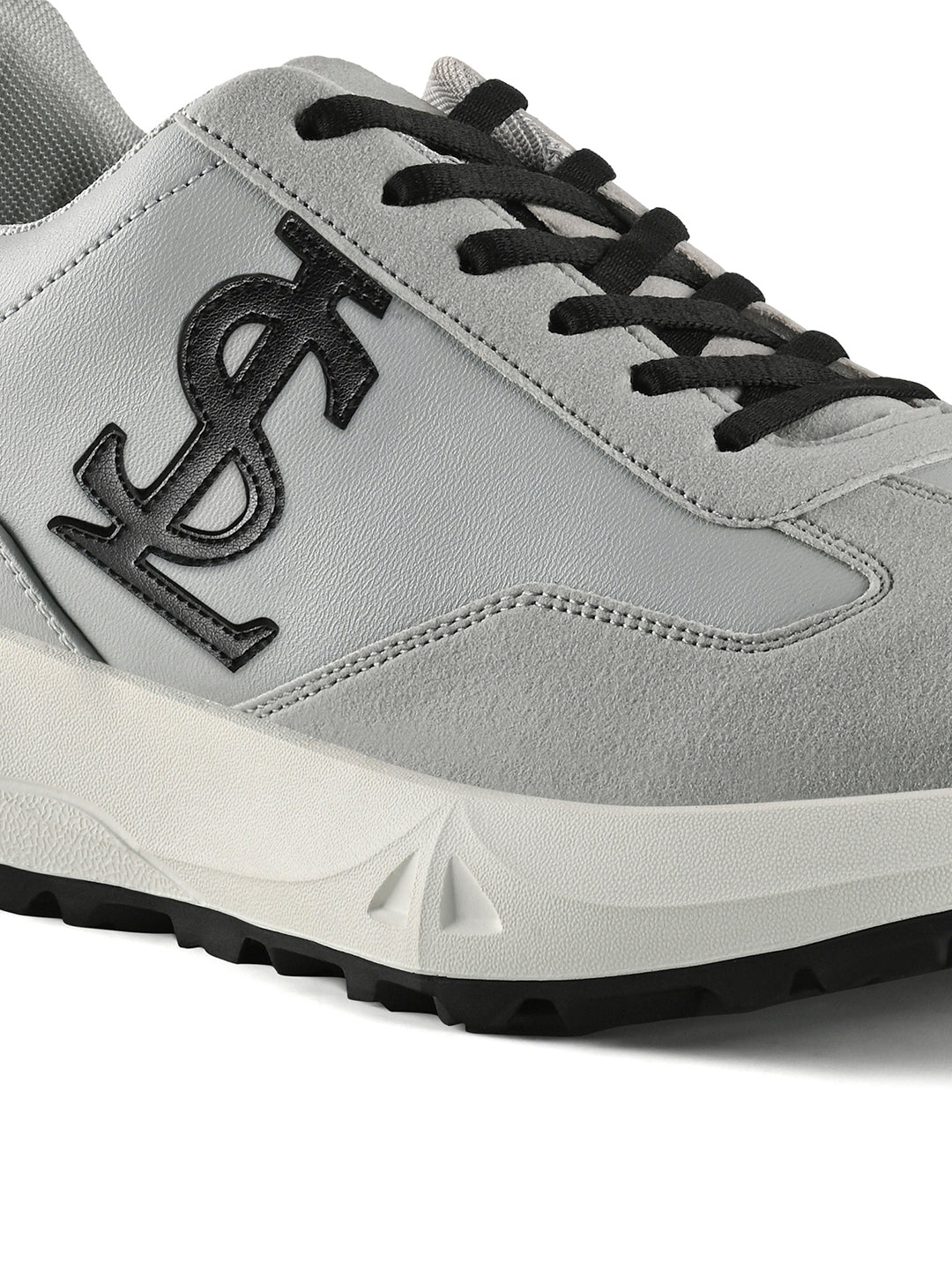 Ash Grey Casual Lightweight Lace-Up Sneakers