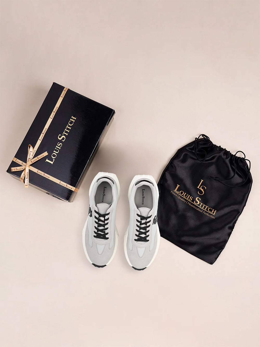 Ash Grey Casual Lightweight Lace-Up Sneakers