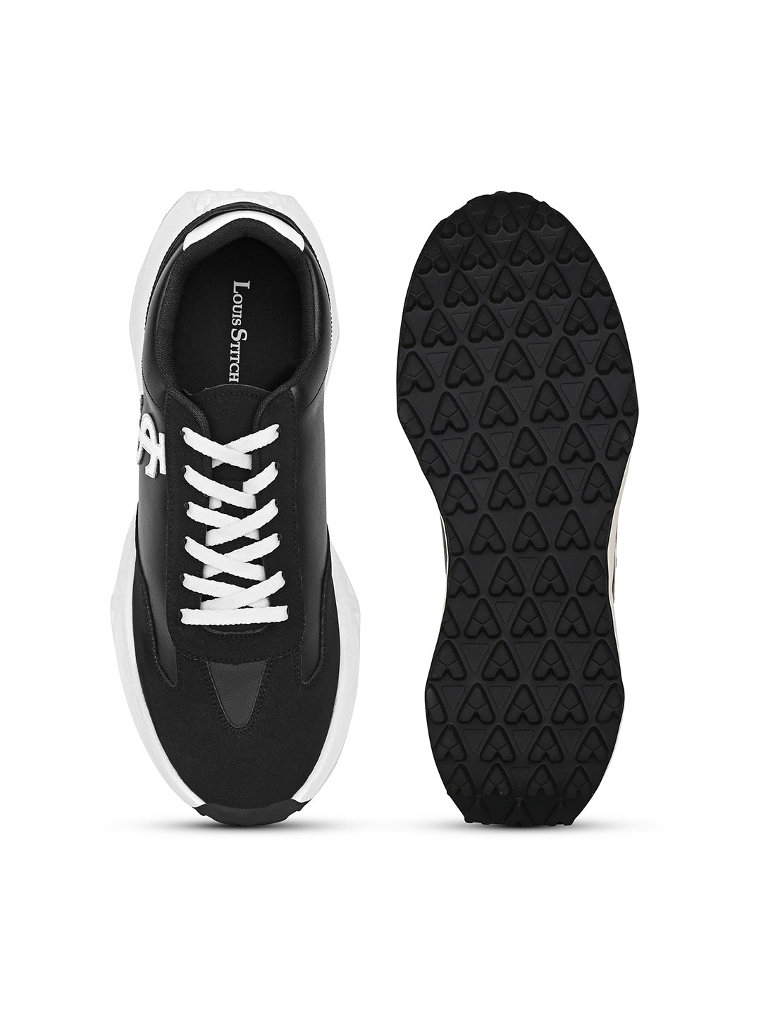 Egyptian Black Casual Lightweight Lace-Up Sneakers