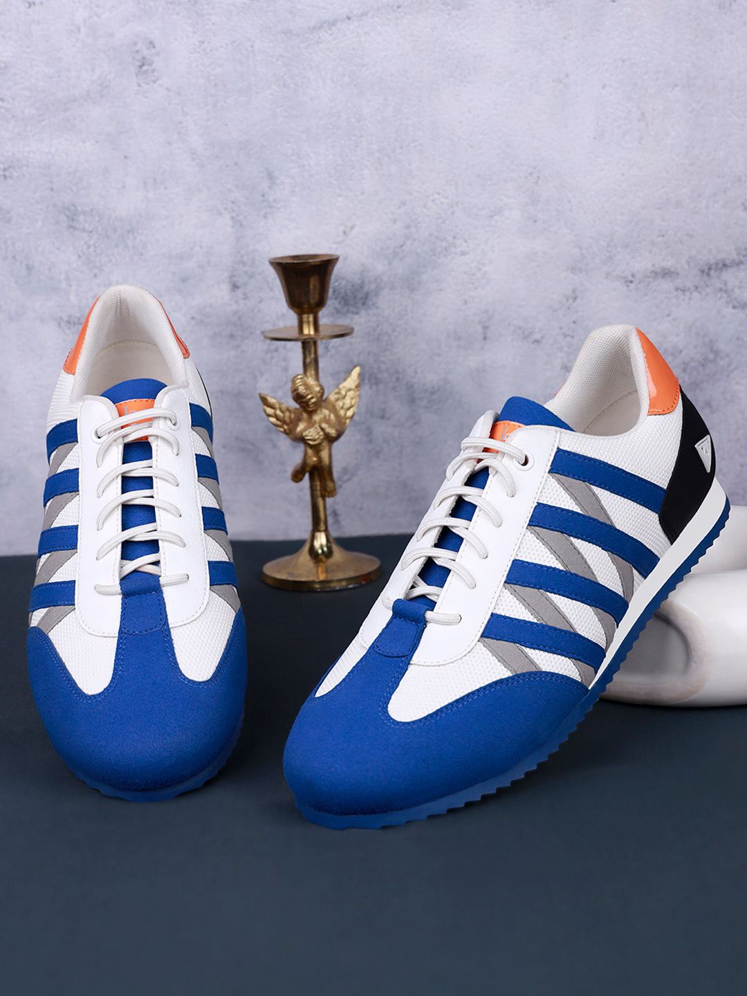 Brazillian Blue Fashion Color Blocked Lace-Up Sneaker