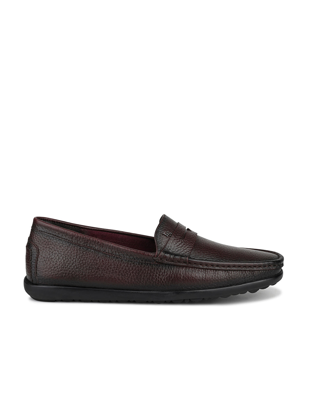 Brunette Brown Italian Milled Leather Formal Slip-On Loafers