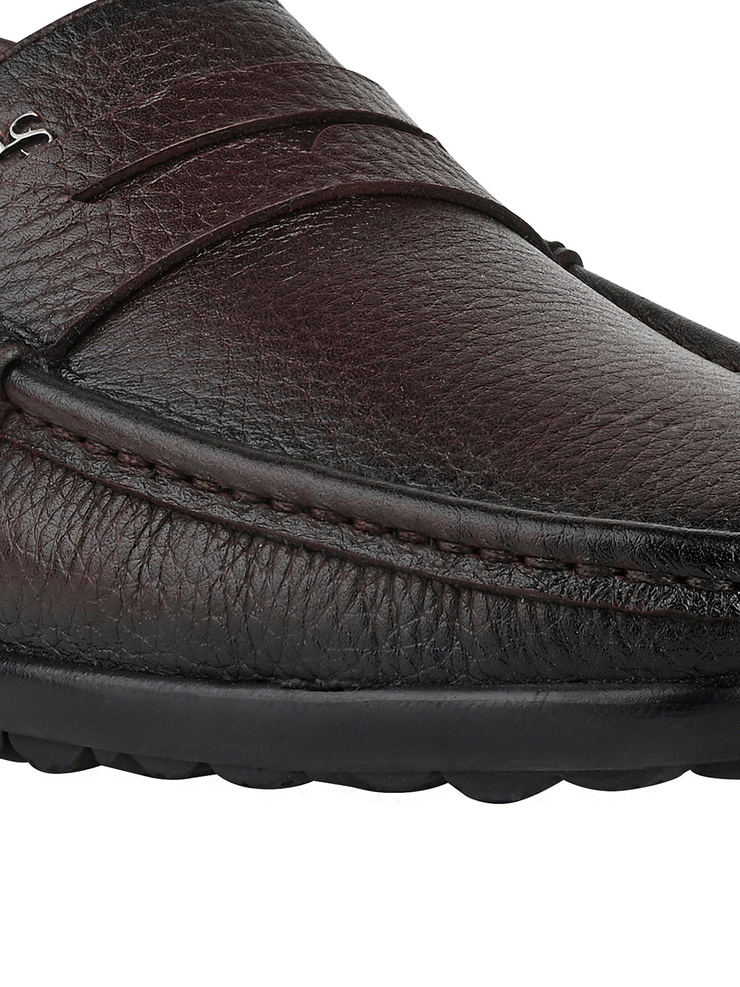 Brunette Brown Italian Milled Leather Formal Slip-On Loafers