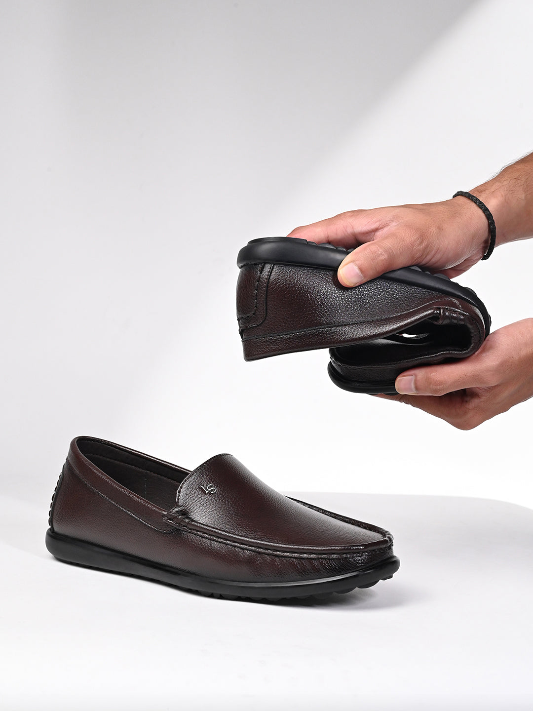 Brunette Brown Genuine Leather Formal Slip-On Loafers