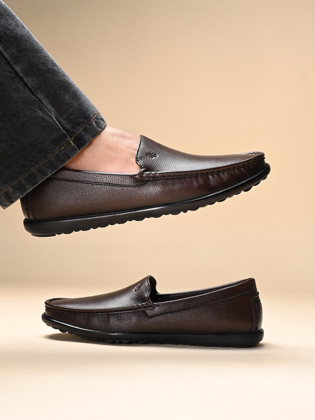 Brunette Brown Genuine Leather Formal Slip-On Loafers