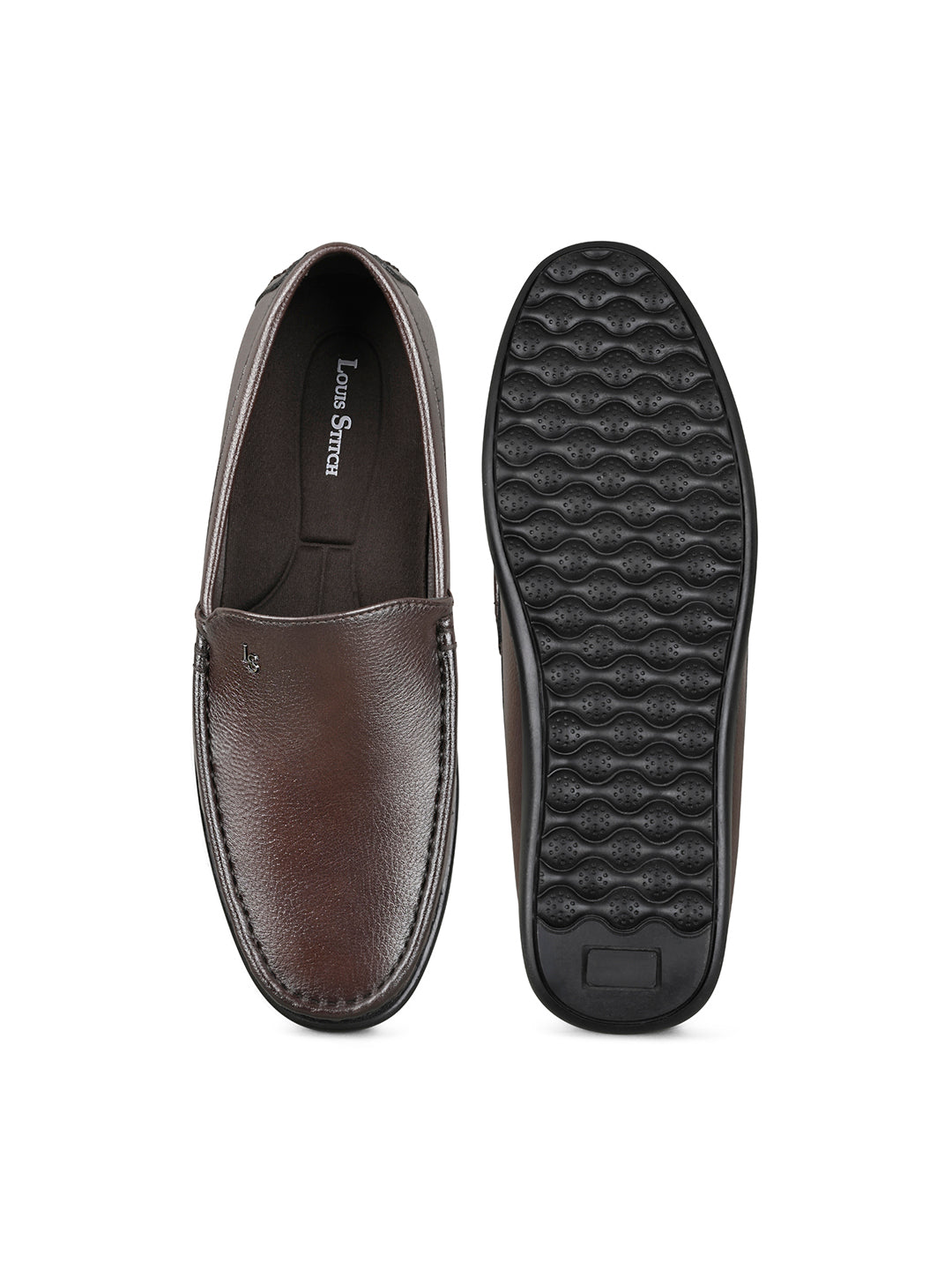 Brunette Brown Genuine Leather Formal Slip-On Loafers
