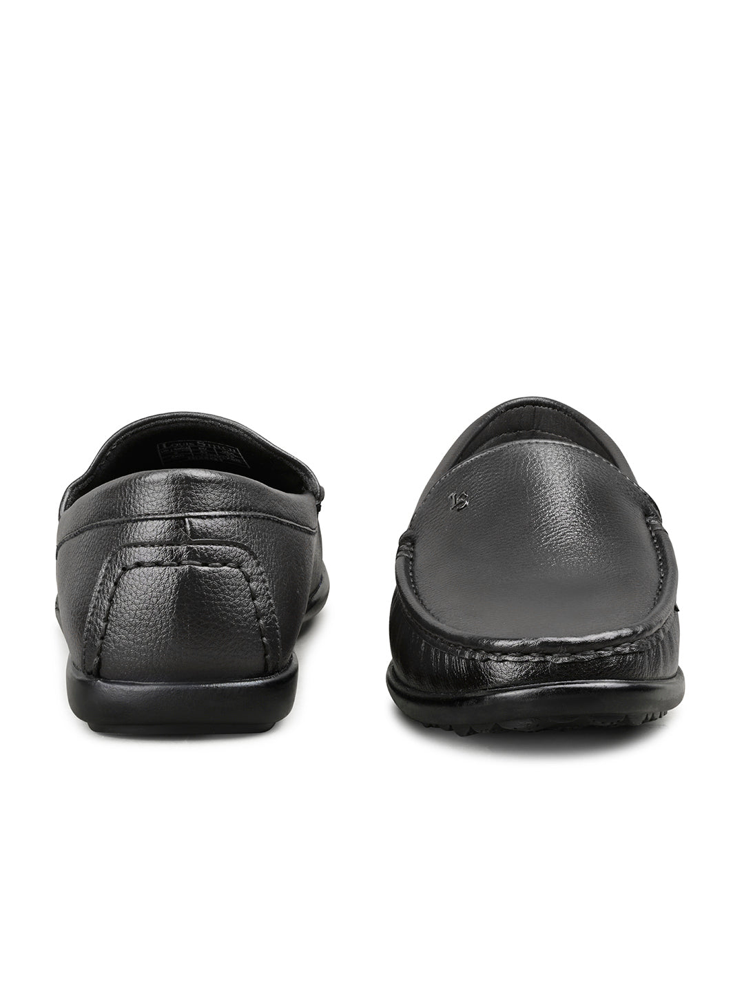 Jet Black Genuine Leather Formal Slip-On Loafers