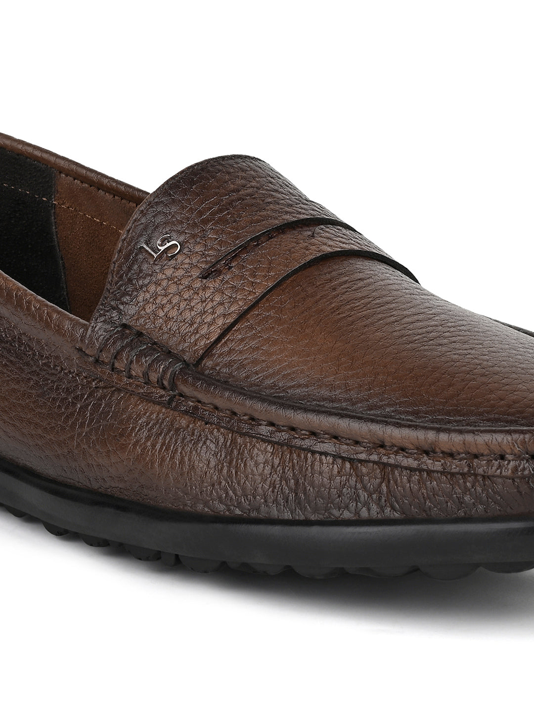 Tan Italian Milled Leather Formal Slip-On Loafers