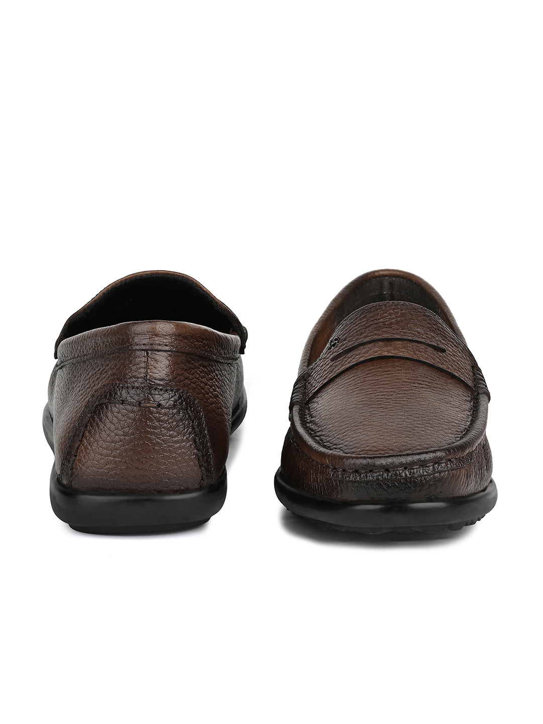 Tan Italian Milled Leather Formal Slip-On Loafers