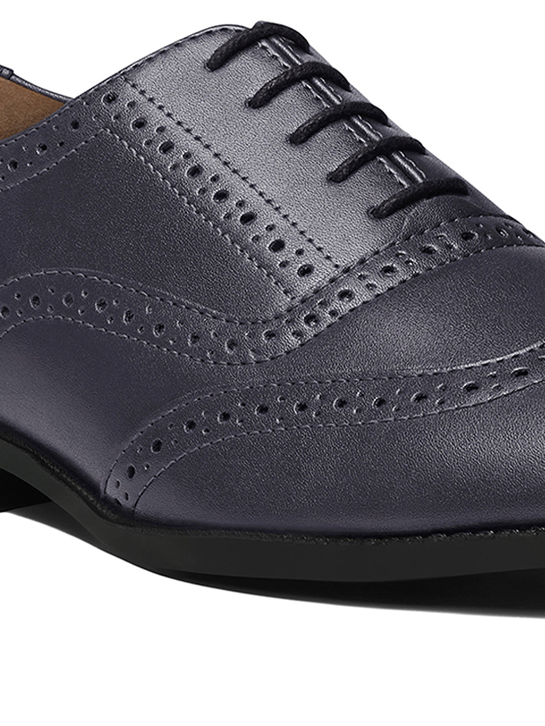Federal Blue Handcrafted Wingtip Brogue Style Comfortable Formal Lace Up Shoes