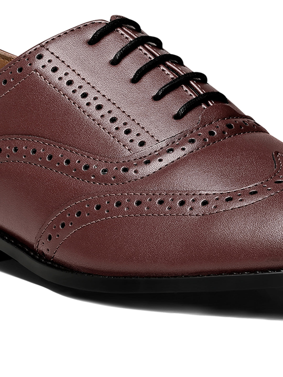Rosewood Wingtip Brogue Style Comfortable Formal Lace Up Shoes