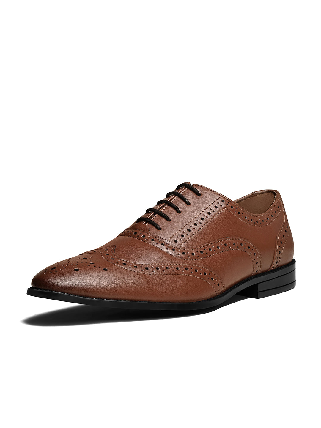 Tan Wingtip Brogue Style Comfortable Formal Lace Up Shoes