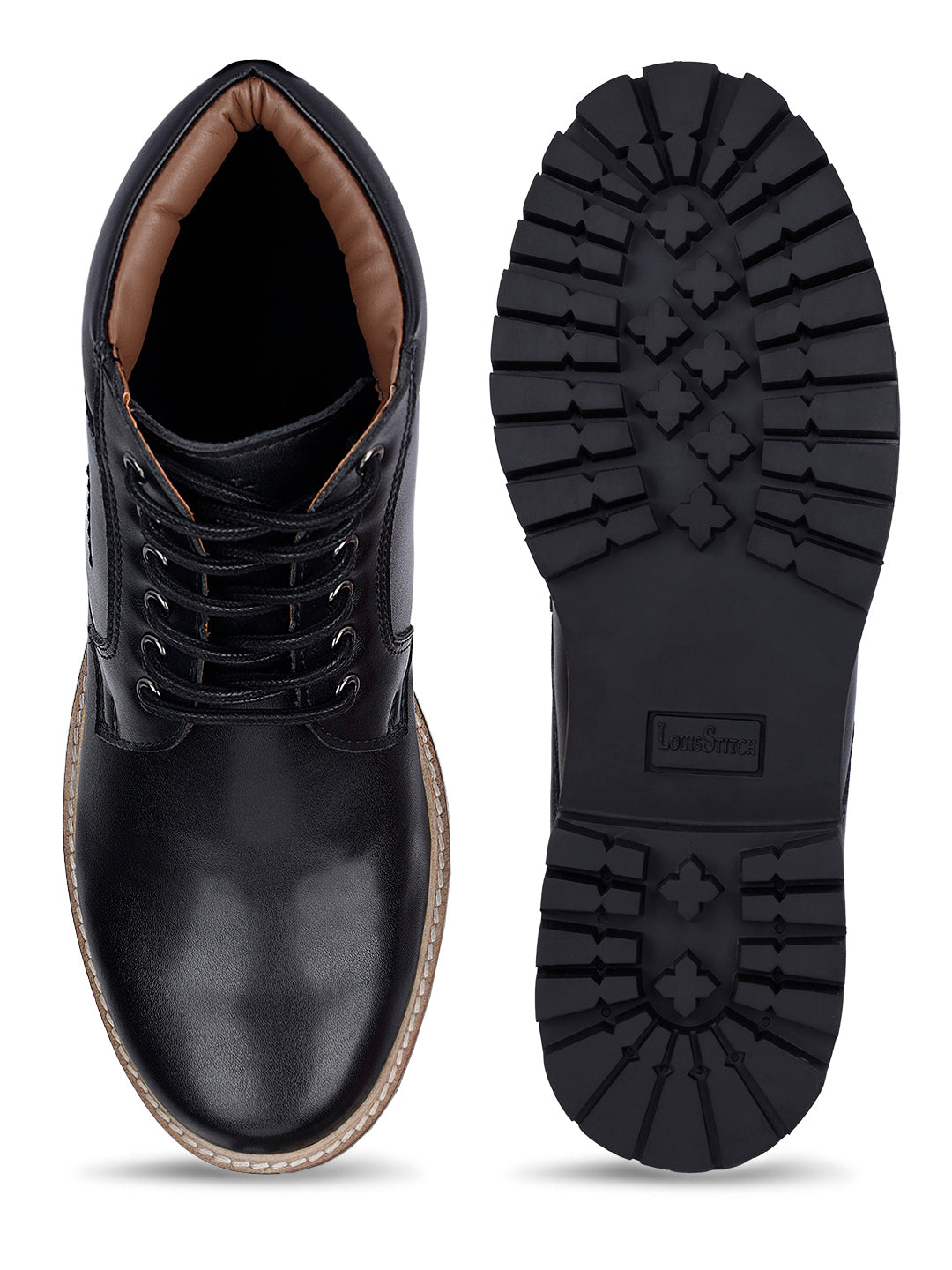 Jet Black Handcrafted Derby Lace Up Boots