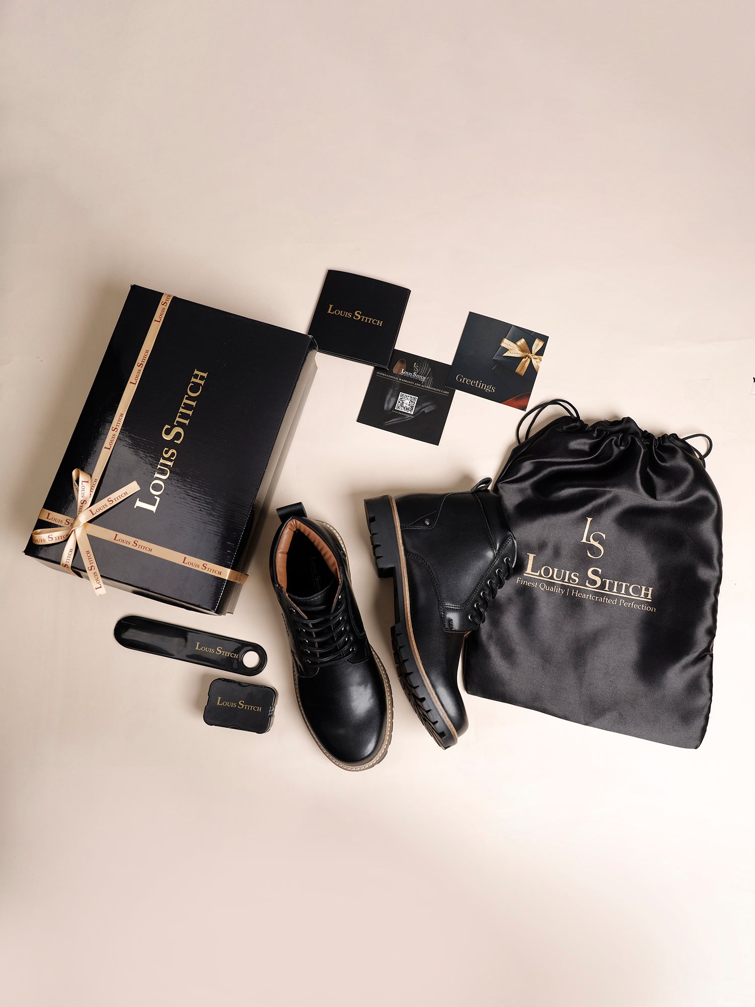 Jet Black Handcrafted Derby Lace Up Boots