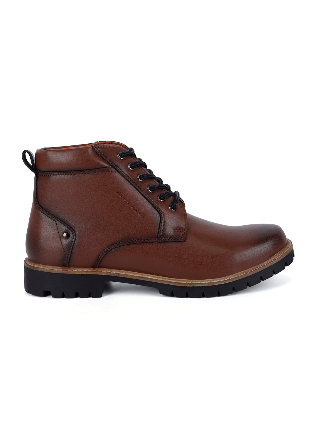 Tan Handcrafted Derby Lace Up Boots