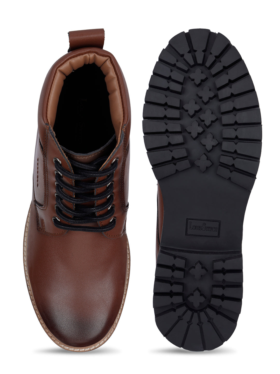 Tan Handcrafted Derby Lace Up Boots