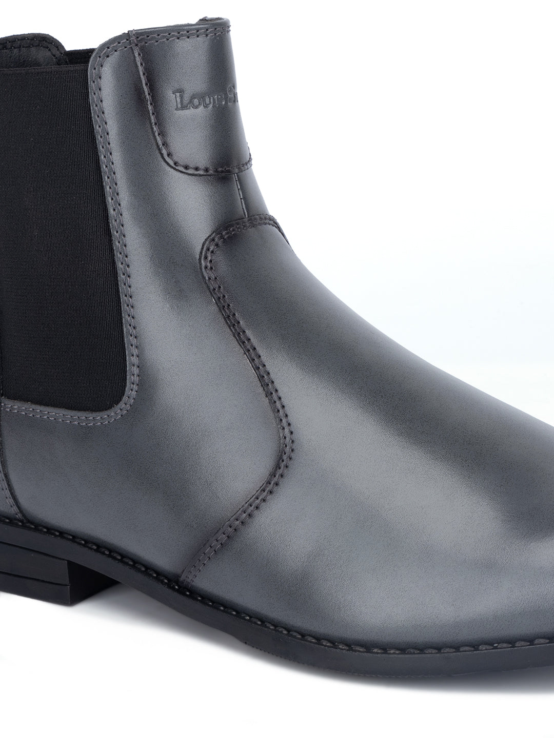 Ash Grey Dual Tone Handcrafted Chelsea Boots