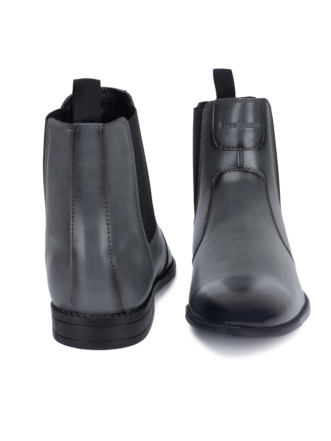 Ash Grey Dual Tone Handcrafted Chelsea Boots