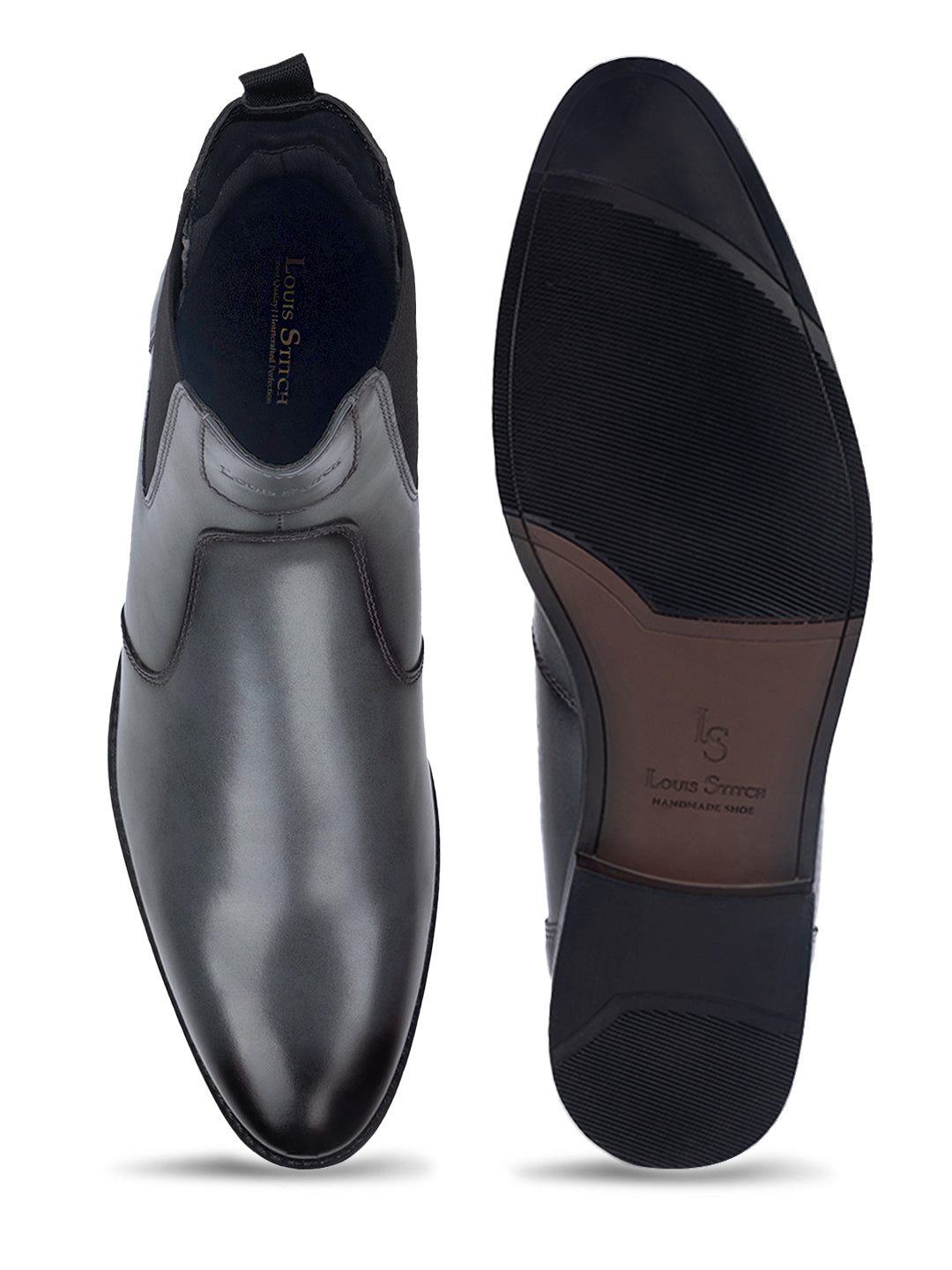 Ash Grey Dual Tone Handcrafted Chelsea Boots