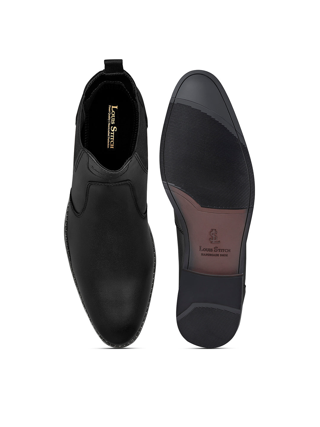 Obsidian Black Dual Tone Handcrafted Chelsea Boots