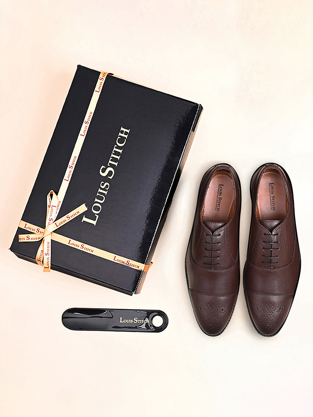 Brunette Brown Handcrafted Captoe Style Comfortable Laceups Shoes