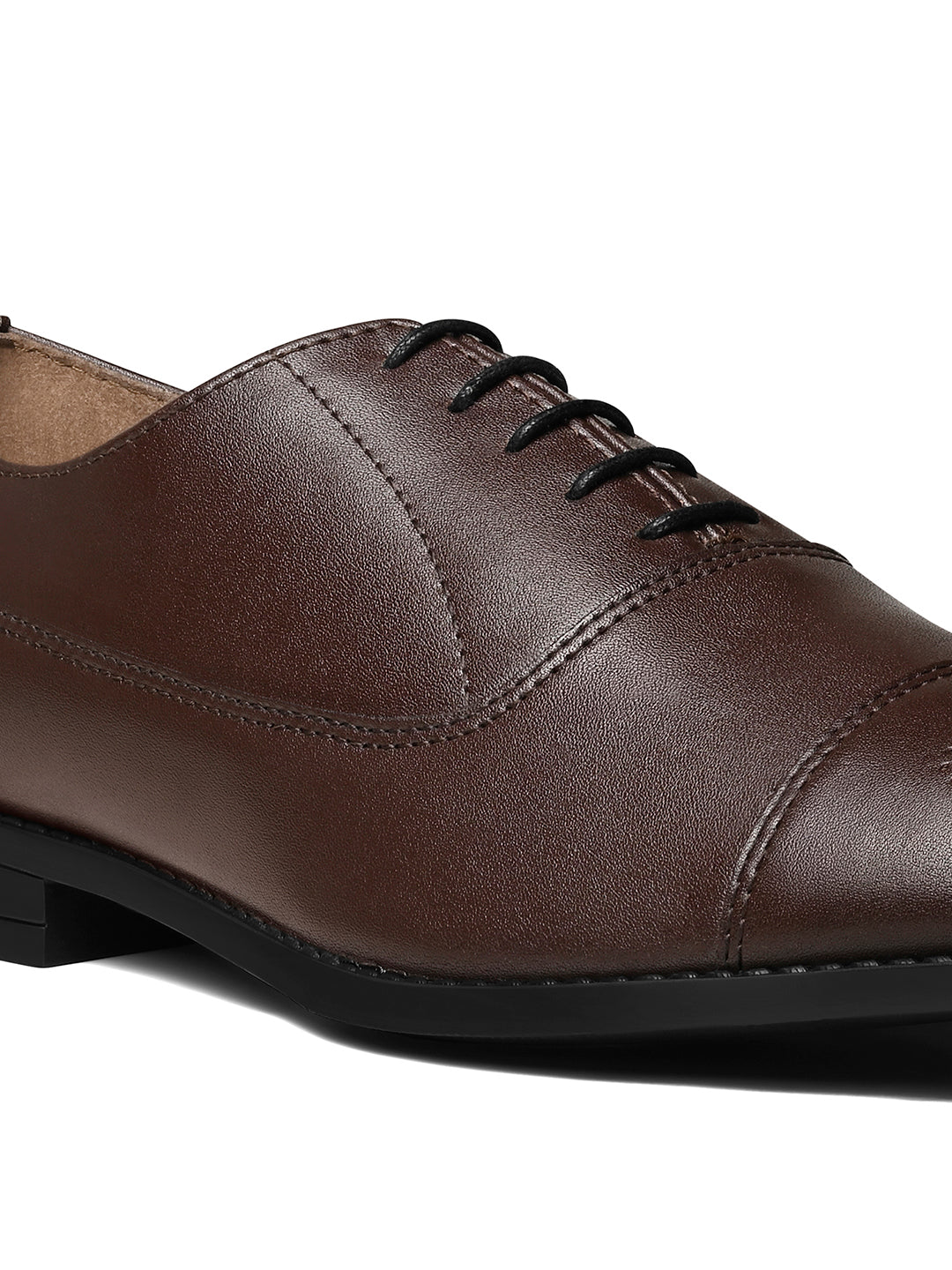 Brunette Brown Handcrafted Captoe Style Comfortable Laceups Shoes