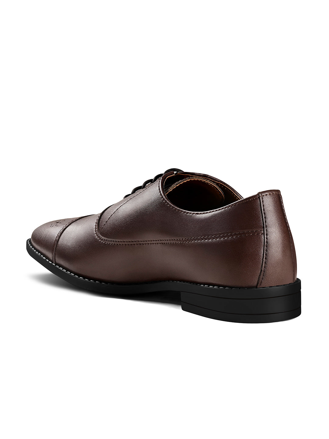 Brunette Brown Handcrafted Captoe Style Comfortable Laceups Shoes
