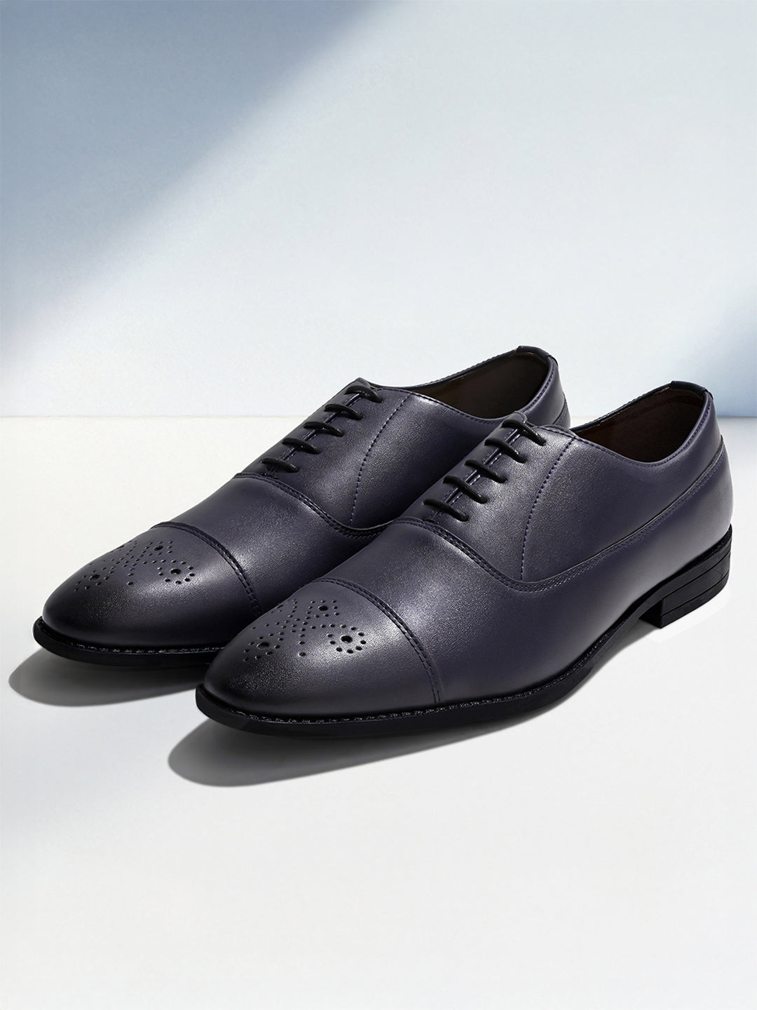 Federal Blue Handcrafted Captoe Style Comfortable Laceups