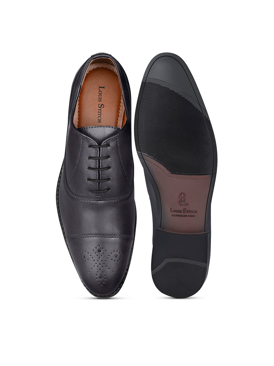 Federal Blue Handcrafted Captoe Style Comfortable Laceups