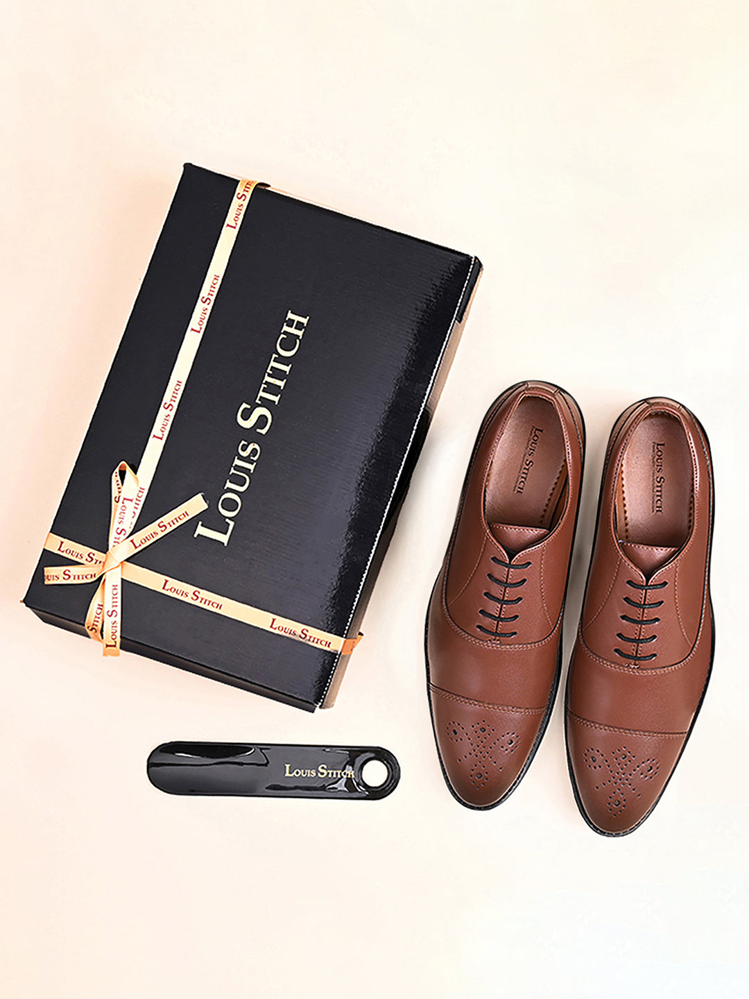 Russet Tan Handcrafted Captoe Style Comfortable Laceups Shoes