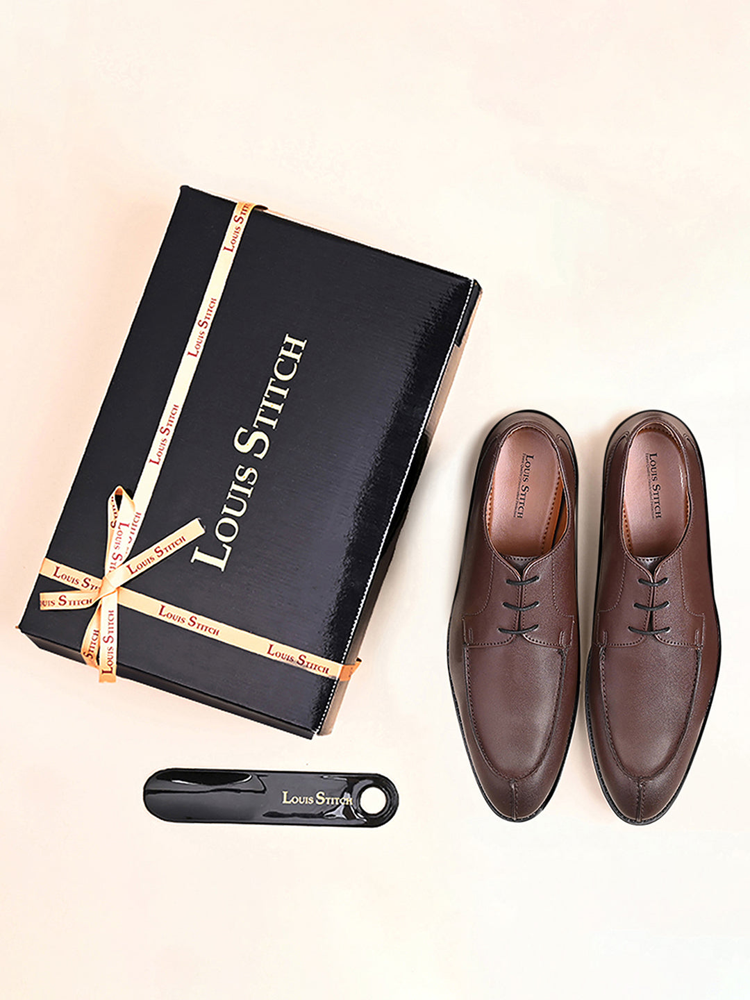 Brunette Brown Handcrafted Derby Laceups Shoes