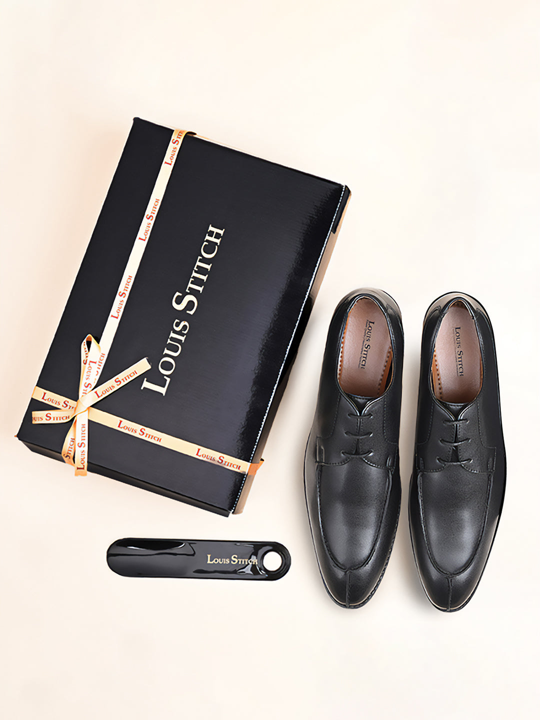 Jet Black Handcrafted Derby Laceups Shoes