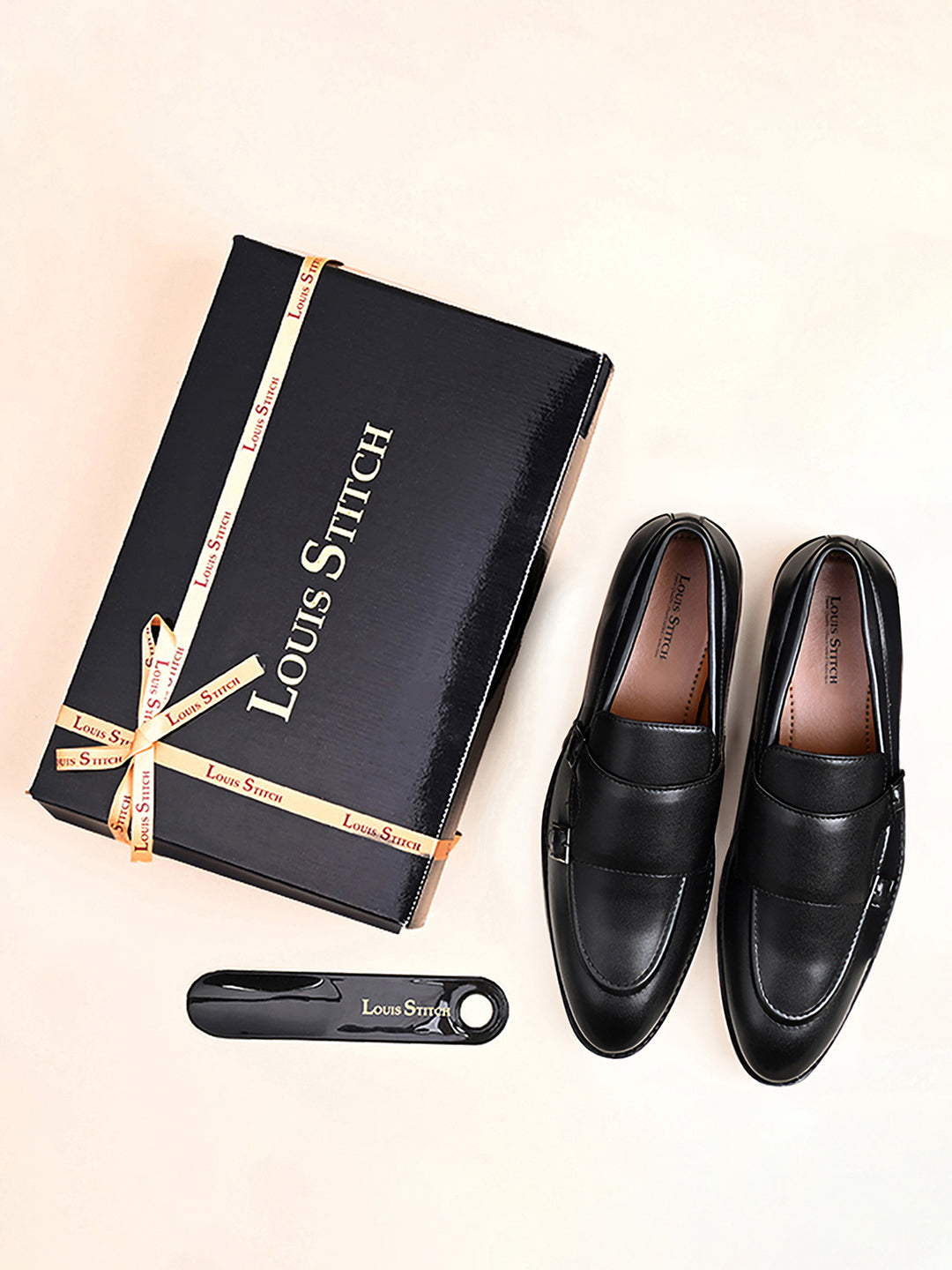 Obsidian Black Handcrafted Slipon Style Comfortable Monks