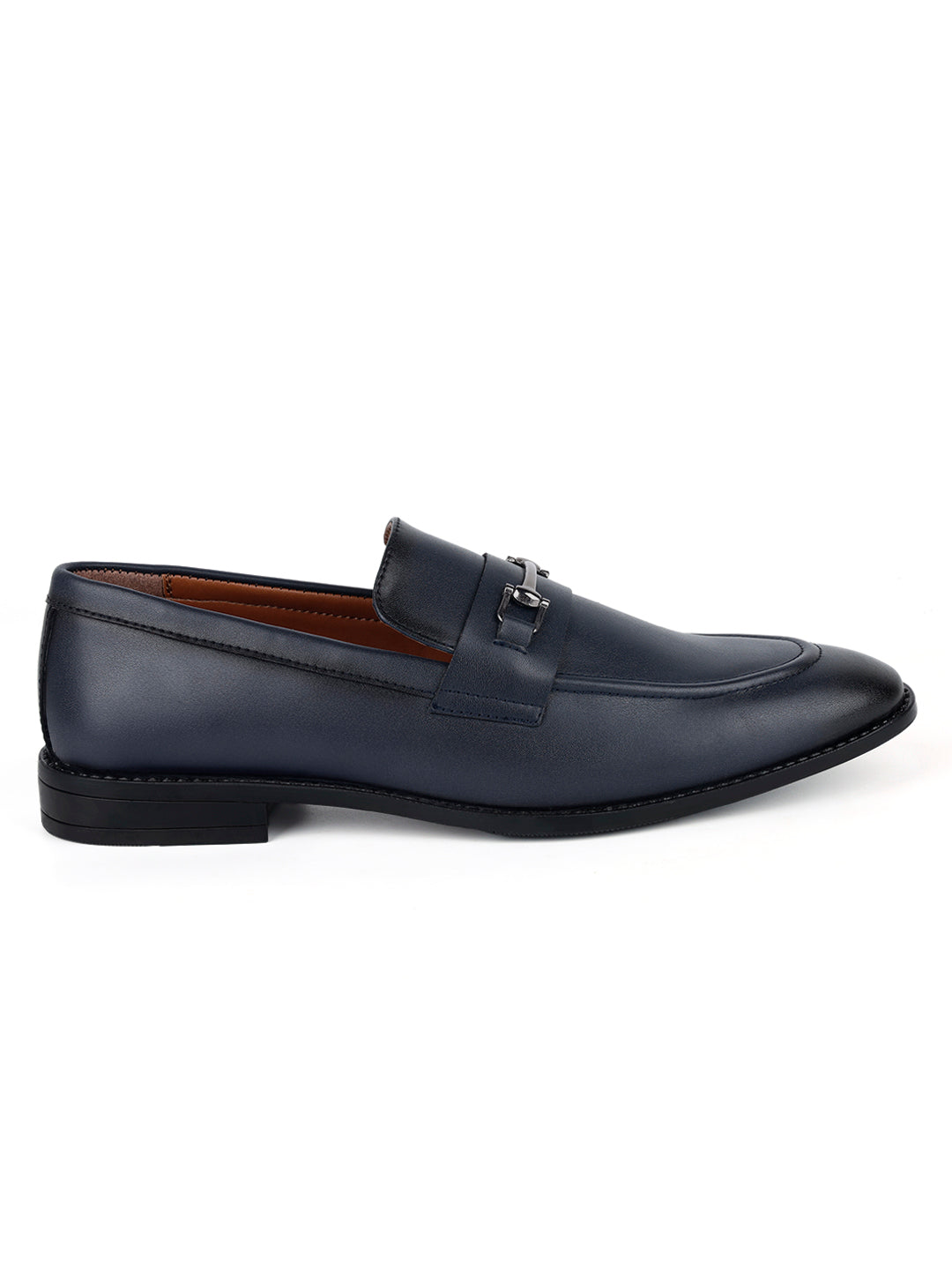 Federal Blue Shoes Slipon Style Comfortable Moccasins with Buckle