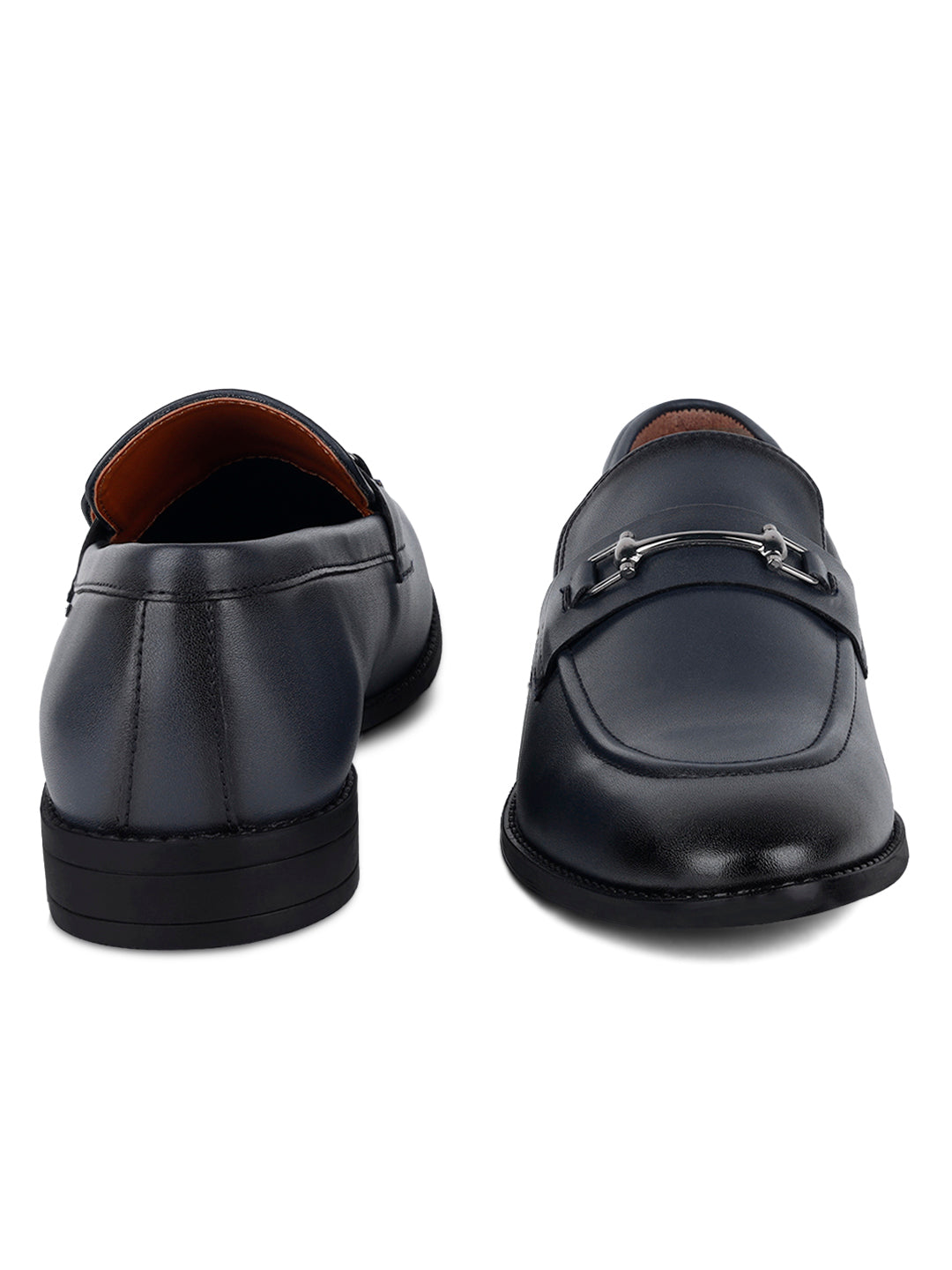 Federal Blue Shoes Slipon Style Comfortable Moccasins with Buckle