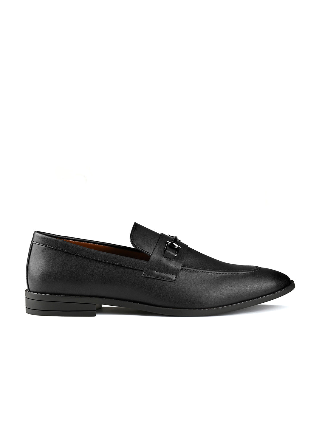 Obsidian Black Shoes Slipon Style Comfortable Moccasin with Buckle