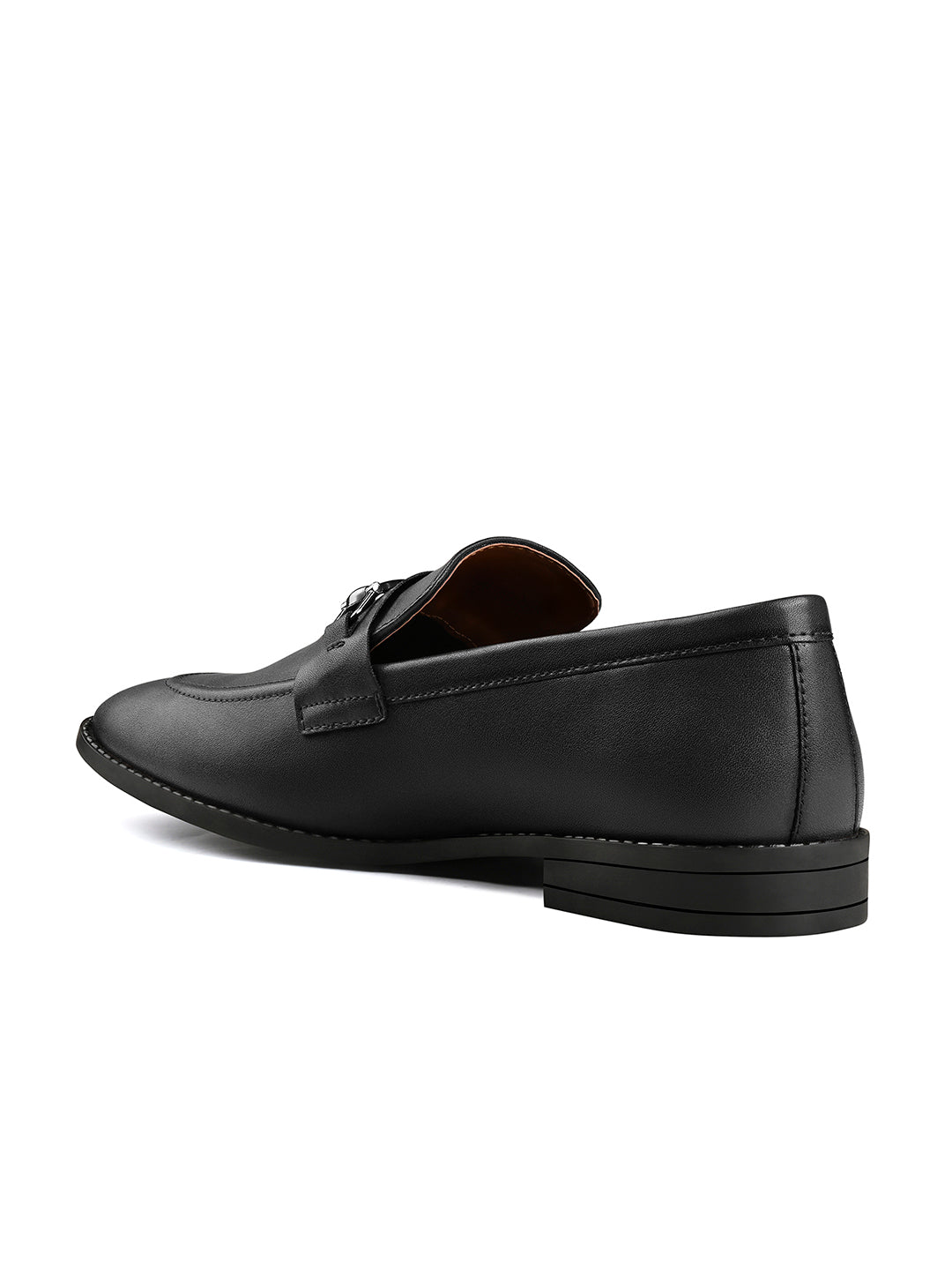 Obsidian Black Shoes Slipon Style Comfortable Moccasin with Buckle