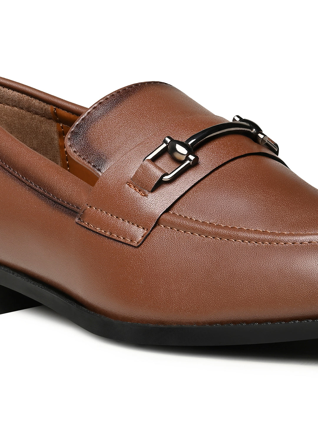 Russet Tan Shoes Slipon Style Comfortable Moccasin with Buckle