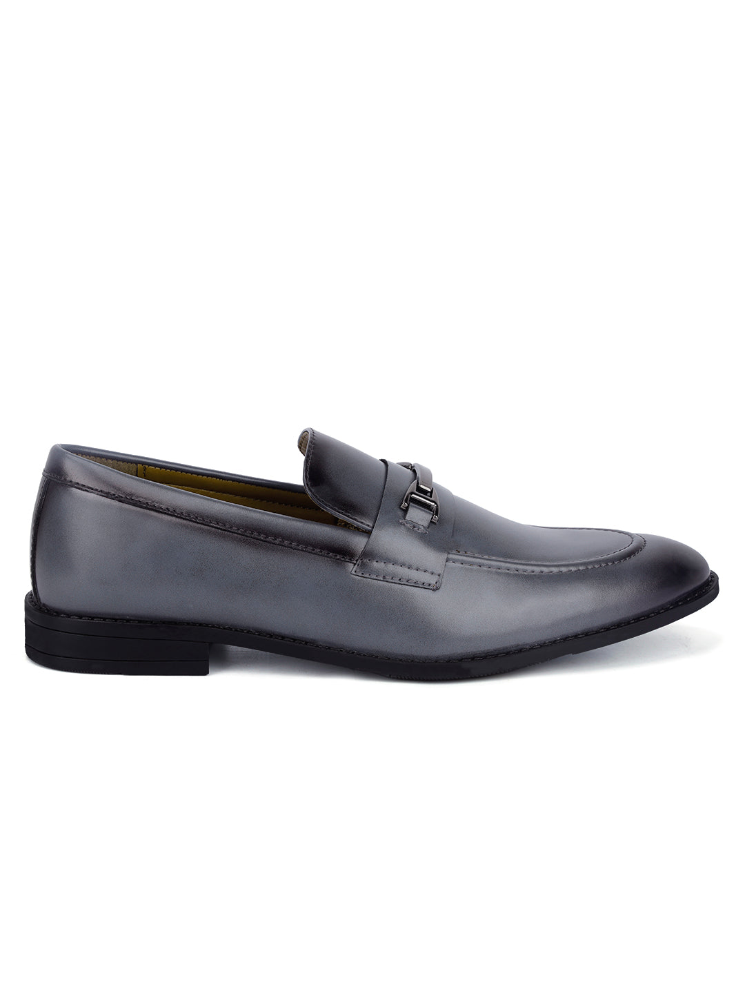 Ash Grey Shoes Slipon Style Comfortable Moccasins with Buckle