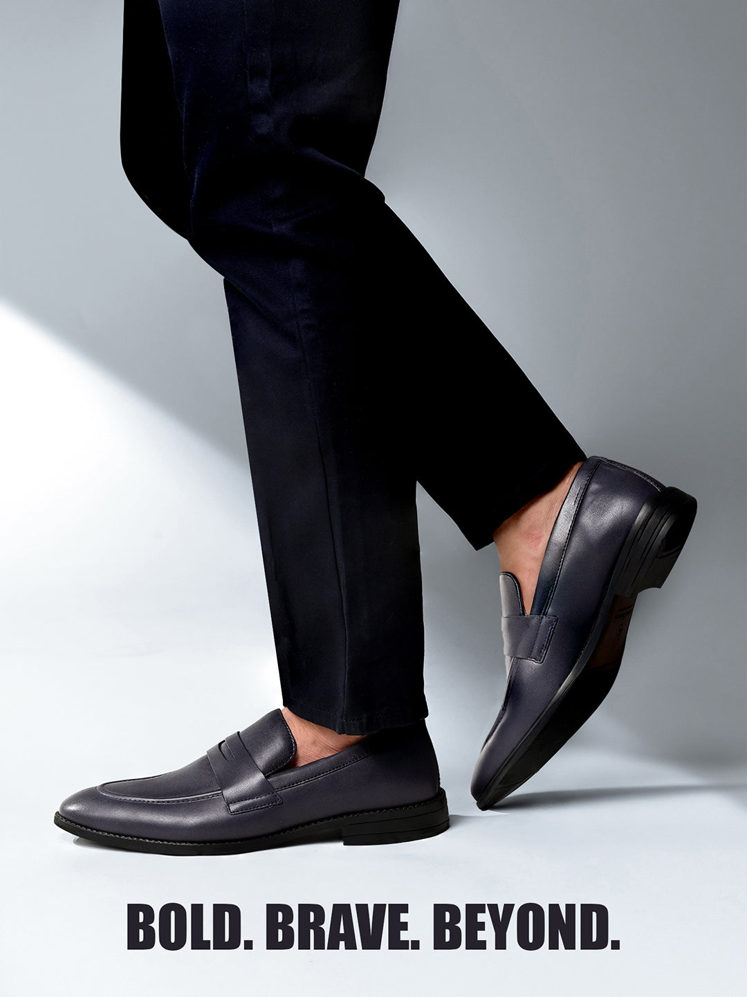 Federal Blue Slipon Style Comfortable Moccasin