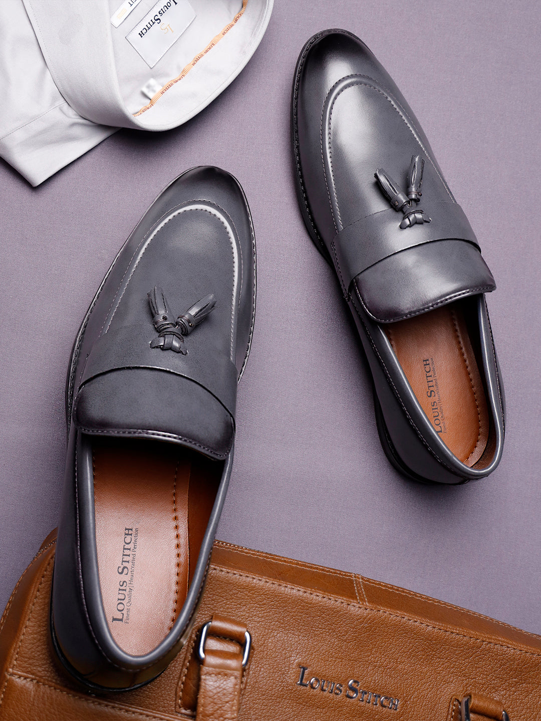 Ash Grey Tassel Style Comfortable Moccasins