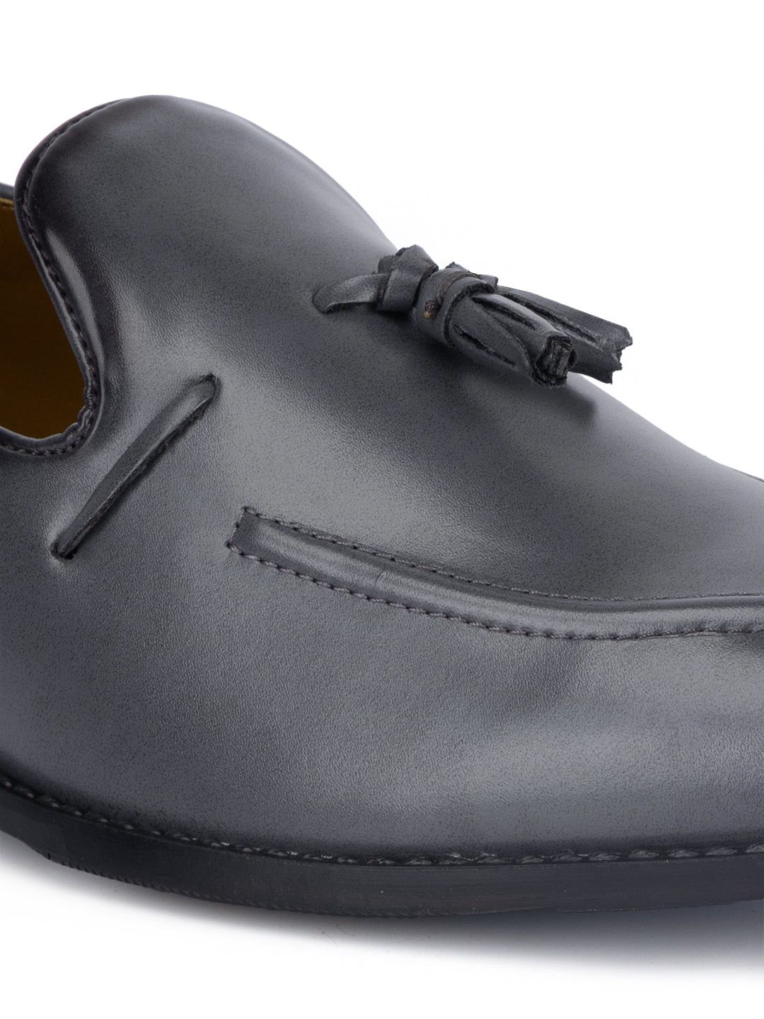 Ash Grey Handcrafted Tassel Moccasins Slipons