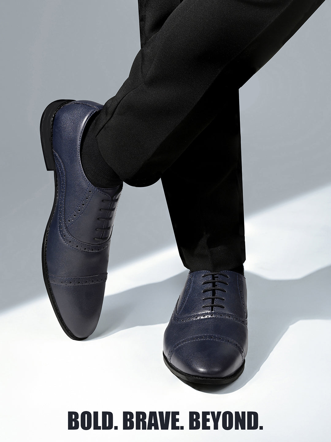 Federal Blue Oxford Style Comfortable Formal Laceup Shoes