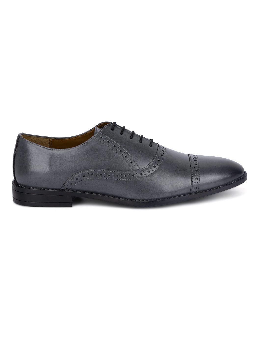 Ash Grey Oxford Style Comfortable Formal Laceup Shoes