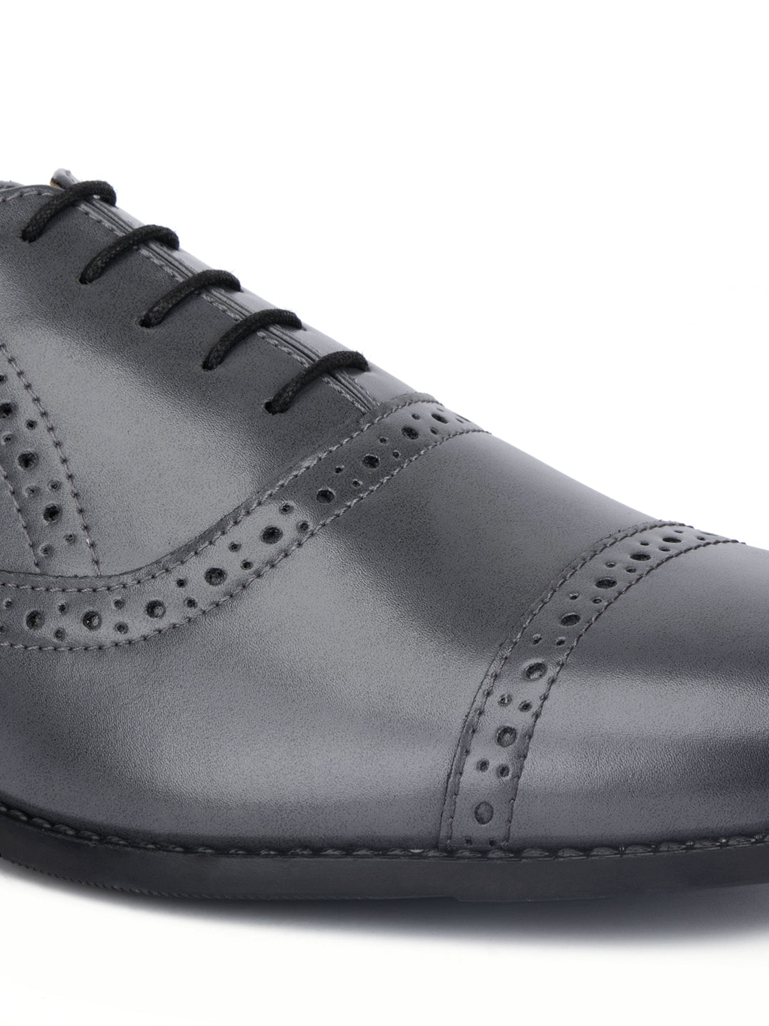 Ash Grey Oxford Style Comfortable Formal Laceup Shoes
