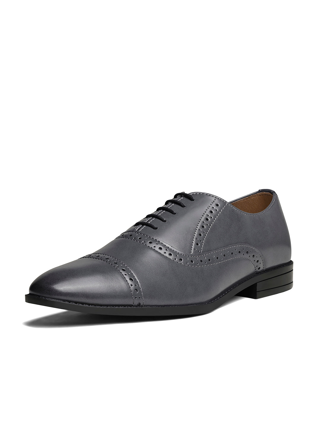 Ash Grey Oxford Style Comfortable Formal Laceup Shoes