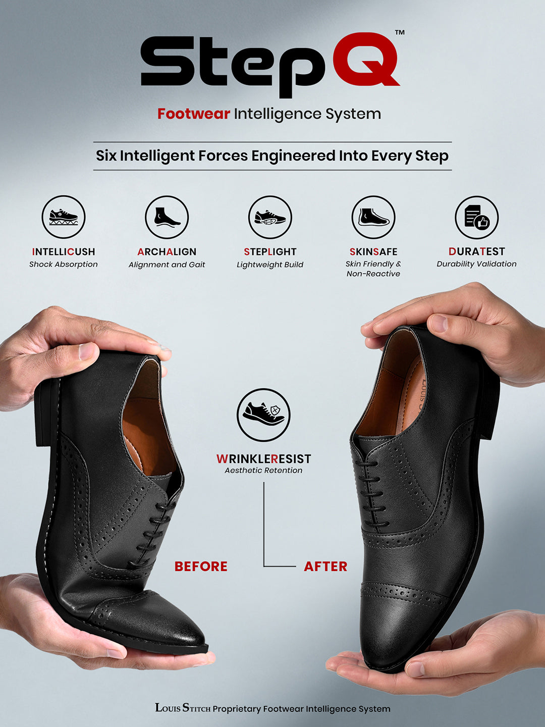 Jet Black Oxford Style Comfortable Formal Laceup Shoes